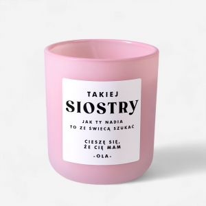 wieca dla siostry ZE WIEC SZUKA wieczka rowa prezent dla siostry prezent dla siostry na urodziny