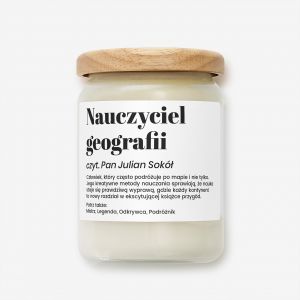 �wieca personalizowana DEFINICJA prezent dla nauczyciela geografii prezent na Dzie� Nauczyciela