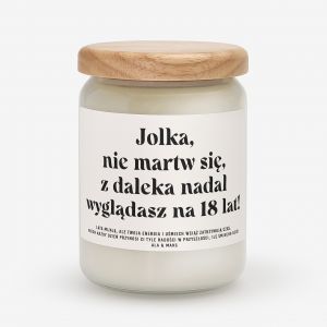 wieca personalizowana WYGLDASZ NA 18 prezent na urodziny dla niej