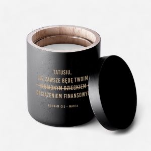 wieca z grawerem OBCIENIE FINANSOWE mieszny prezent dla taty prezent na dzie ojca prezent na dzie taty