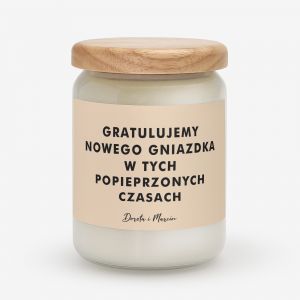 wieca zapachowa NOWE GNIAZDKO mieszny prezent na parapetwk
