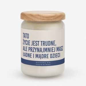 Duża świeca z nadrukiem PREZENT NA DZIEŃ OJCA personalizowana świeca prezent dla taty sojowa świeca