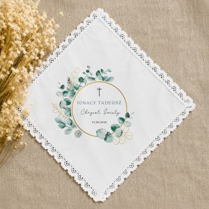 Personalizowana szatka do chrztu PAMI�TKA CHRZTU �WI�TEGO prezent na chrzest szatka do chrztu pami�tka dla dziecka
