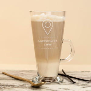 Grawerowana szklanka do latte PREZENT NA NOWE MIESZKANIE DLA KOLEŻANKI