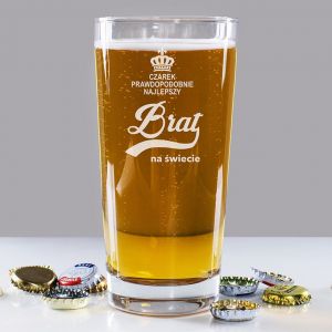 Szklanka do piwa z grawerem PREZENT DLA BRATA