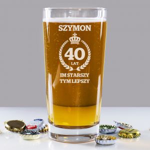 Szklanka do piwa z grawerem PREZENT NA 40 URODZINY