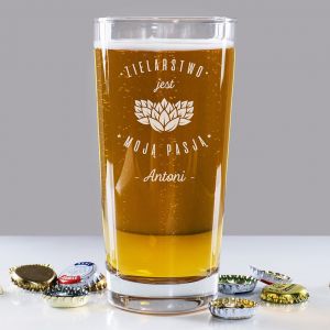 Szklanka do piwa z grawerem ZIELARSTWO prezent dla miłośnika piwa