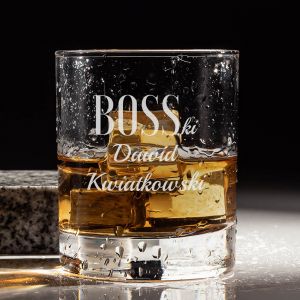 Szklanka do whisky z grawerem BOSSki prezent dla szefa 