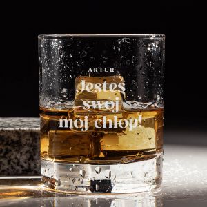 Szklanka do whisky JESTE� M�J CH�OP prezent dla m�czyzny szklanka z grawerem prezent dla faceta szklanka do whisky z grawerem