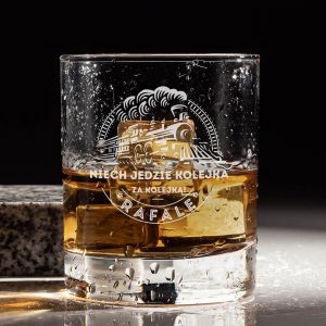 Szklanka do whisky personalizowana PREZENT DLA KOLEJARZA