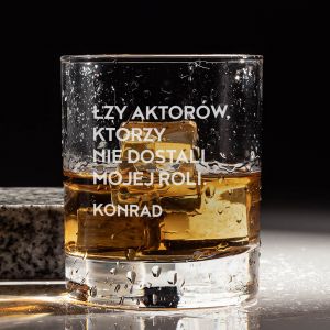 Szklanka do whiskey z grawerem PREZENT DLA AKTORA