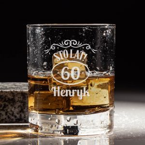 Grawerowana szklanka do whisky PREZENT NA 60 URODZINY DLA FACETA