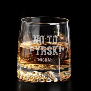 Personalizowana szklanka do whisky dla grnika NO TO PYRSK