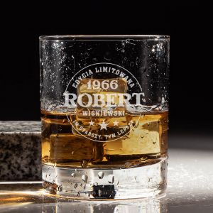Szklanka do whisky z grawerem na urodziny PREZENT DLA MʯCZYZNY prezent dla niego prezent dla faceta