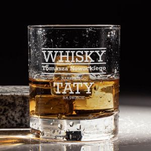 Szklanka do whisky z grawerem PREZENT DLA TATY NA URODZINY