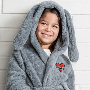 Szlafrok dla dziecka z imieniem SERCE prezent dla dziewczynki - 110cm