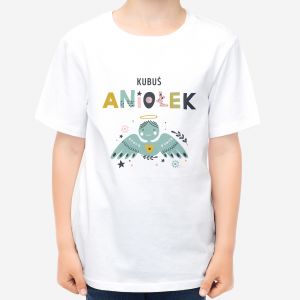 T-shirt witeczny dla dziecka ANIOEK prezent witeczny dla dziecka koszulka z aniokiem