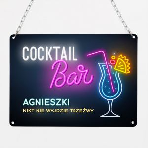 Tabliczka metalowa COCTAIL BAR prezent dla barmana