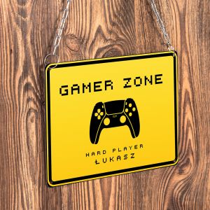 Tabliczka metalowa GAMER ZONE prezent dla gamera