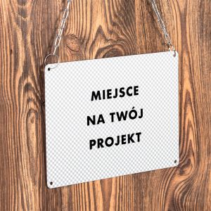 Tabliczka metalowa z nadrukiem TWJ PROJEKT