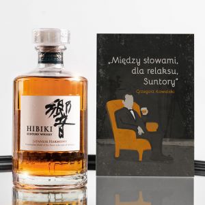 HIBIKI Whiskey + personalizowana kartka MIDZY SOWAMI prezent dla mionika kina