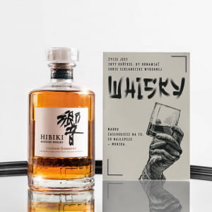 Whisky Hibiki z personalizowan kartk PREZENT Z KLAS DLA MʯCZYZNY