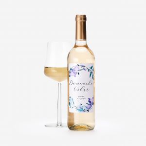 Wino na prezent ślubny białe BOHO