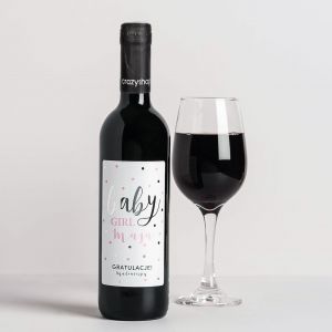 Wino personalizowane BABY GIRL gratulacje dla modych rodzicw