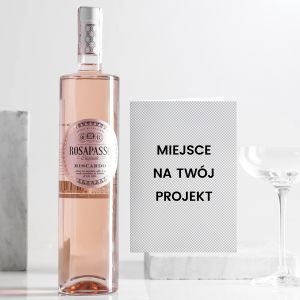Włoskie wino różowe ROSAPASSO z kartką TWÓJ PROJEKT