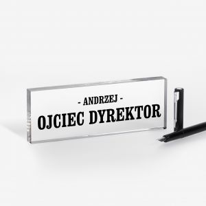 Personalizowany wizytownik biurkowy MIESZNY PREZENT DLA PRZYSZEGO TATY