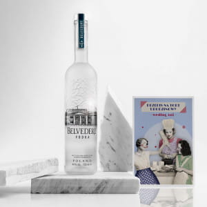 Wódka premium Belvedere + kartka personalizowana ORYGINALNY PREZENT NA URODZINY DLA KOBIETY