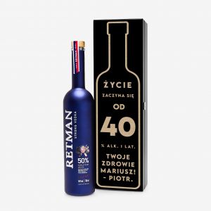 W�dka na 40 urodziny w grawerowanej skrzynce �YCIE ZACZYNA SI� OD 40