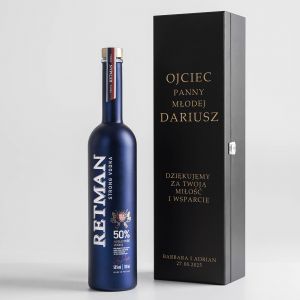 Wdka w grawerowanej skrzynce PREZENT DLA TATY PANNY MODEJ prezent na lub podzikowania dla taty