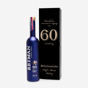 W�dka w skrzynce z grawerem ELEGANCKI PREZENT NA 60 URODZINY DLA MʯCZYZNY w�dka na prezent