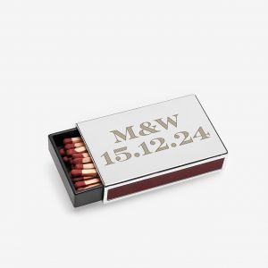 Zapałki w grawerowanym pudełku DATA prezent na rocznicę związku