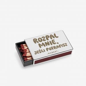 Zapałki w grawerowanym pudełku ŚMIESZNY PREZENT NA WALENYTYNKI