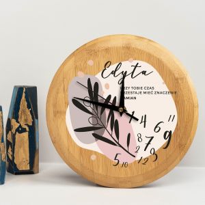 Personalizowany zegar bambusowy PREZENT ROCZNICOWY DLA ŻONY