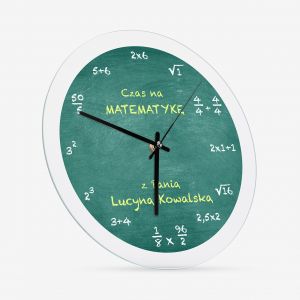 Personalizowany zegar matematyczny PREZENT DLA NAUCZYCIELA MATEMATYKI