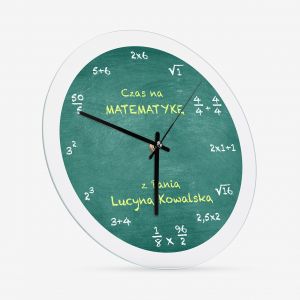 Personalizowany zegar matematyczny PREZENT DLA NAUCZYCIELA MATEMATYKI prezent dla matematyka