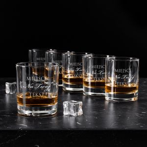 Personalizowane szklanki do whisky PREZENT Z KLASĄ DLA MĘŻCZYZNY (6 szt.)
