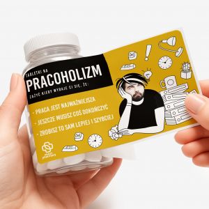 Zestaw cukierkw mitowych z etykiet do personalizacji PREZENT DLA PRACOHOLIKA prezent dla pracownika