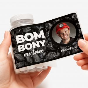 Zestaw cukierkw mitowych z etykiet do personalizacji BOMBONY MITOWE prezent dla lzaka prezent dla grnika