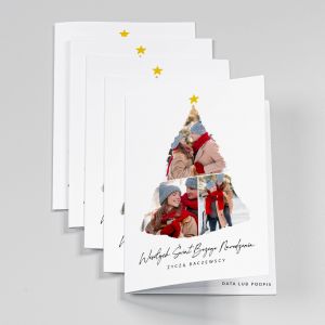 Świąteczne kartki ze zdjęciem CHOINKA 5 szt.