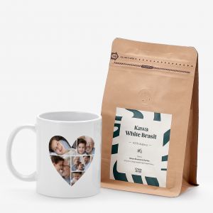 Zestaw prezentowy dla dziadka SERCE personalizowany kubek i kawa