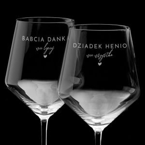Zestaw kieliszk�w z grawerem WSP�LNY PREZENT DLA BABCI I DZIADKA