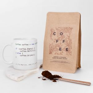 Zestaw kawa z kubkiem COFFEE SOFTWARE DEVELOPER upominek dla informatyka