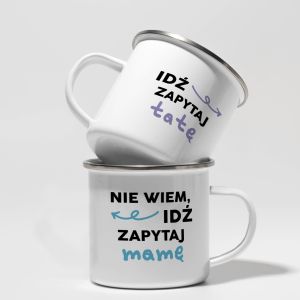 Emaliowane kubki dla mamy i taty ID ZAPYTAJ kubek dla mamy i taty prezent dla rodzicw kubki dla rodzicw