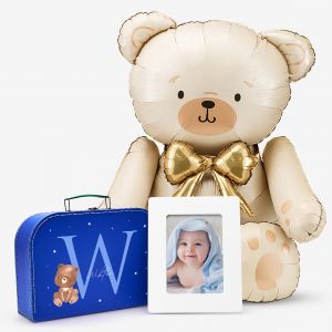 Zestaw NA CHRZEST personalizowany kuferek z ramk� i balonem prezent dla dziecka prezent na chrzest