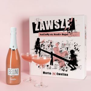 Zestaw prezentowy Bellini z kieliszkami PREZENT DLA NAJLEPSZEJ PRZYJACIӣKI