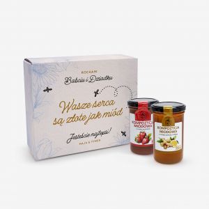 Zestaw prezentowy DLA BABCI I DZIADKA miody smakowe miody dla babci i dziadka zestaw prezentowy dla dziadk�w